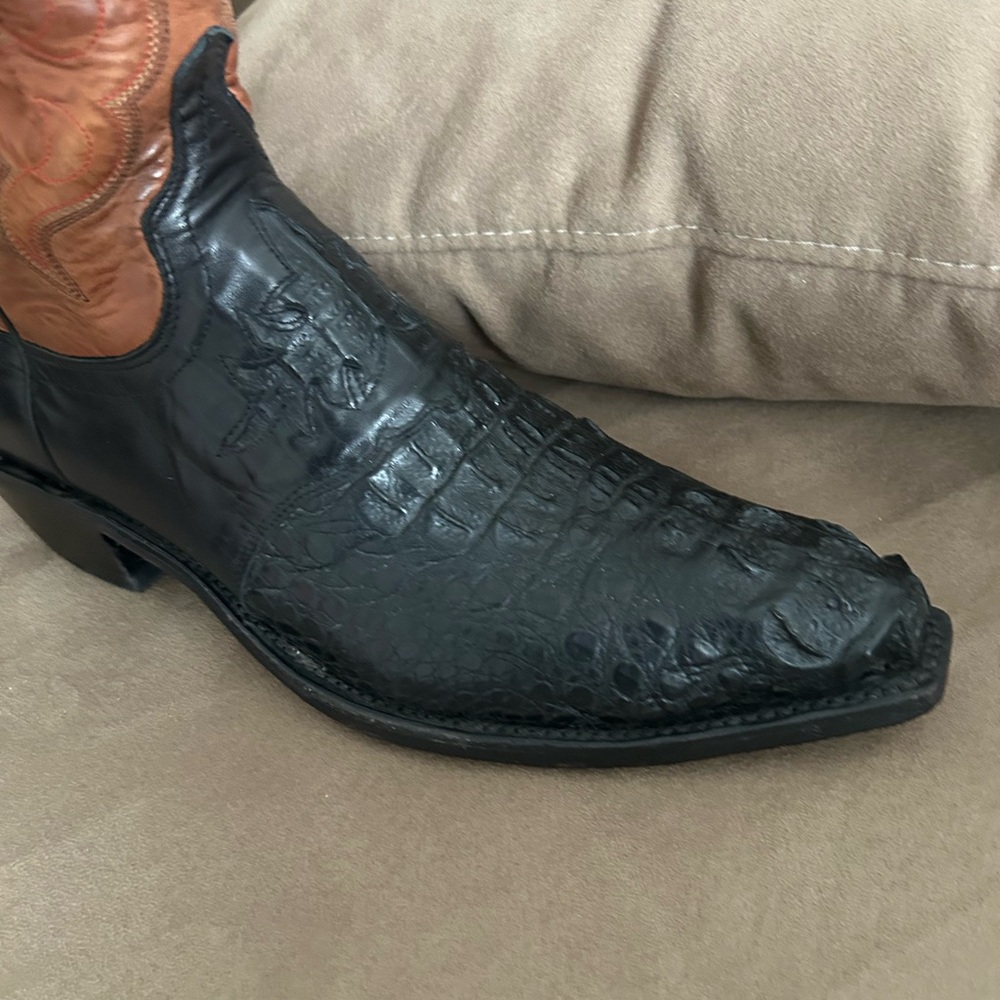 Lucchese Caiman Crocodile exotic leather skin boots. 10 D - Picture 8 of 16